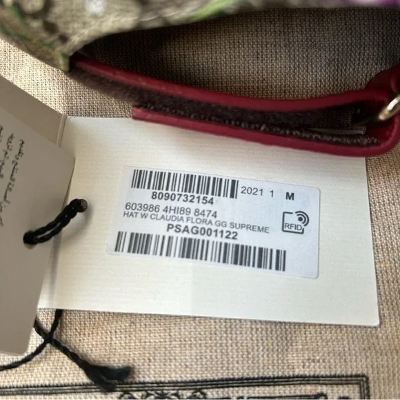 ✨ NWT Gucci Flora GG Supreme Monogram Coated Canvas Baseball Hat - Size M - Picture 10 of 16